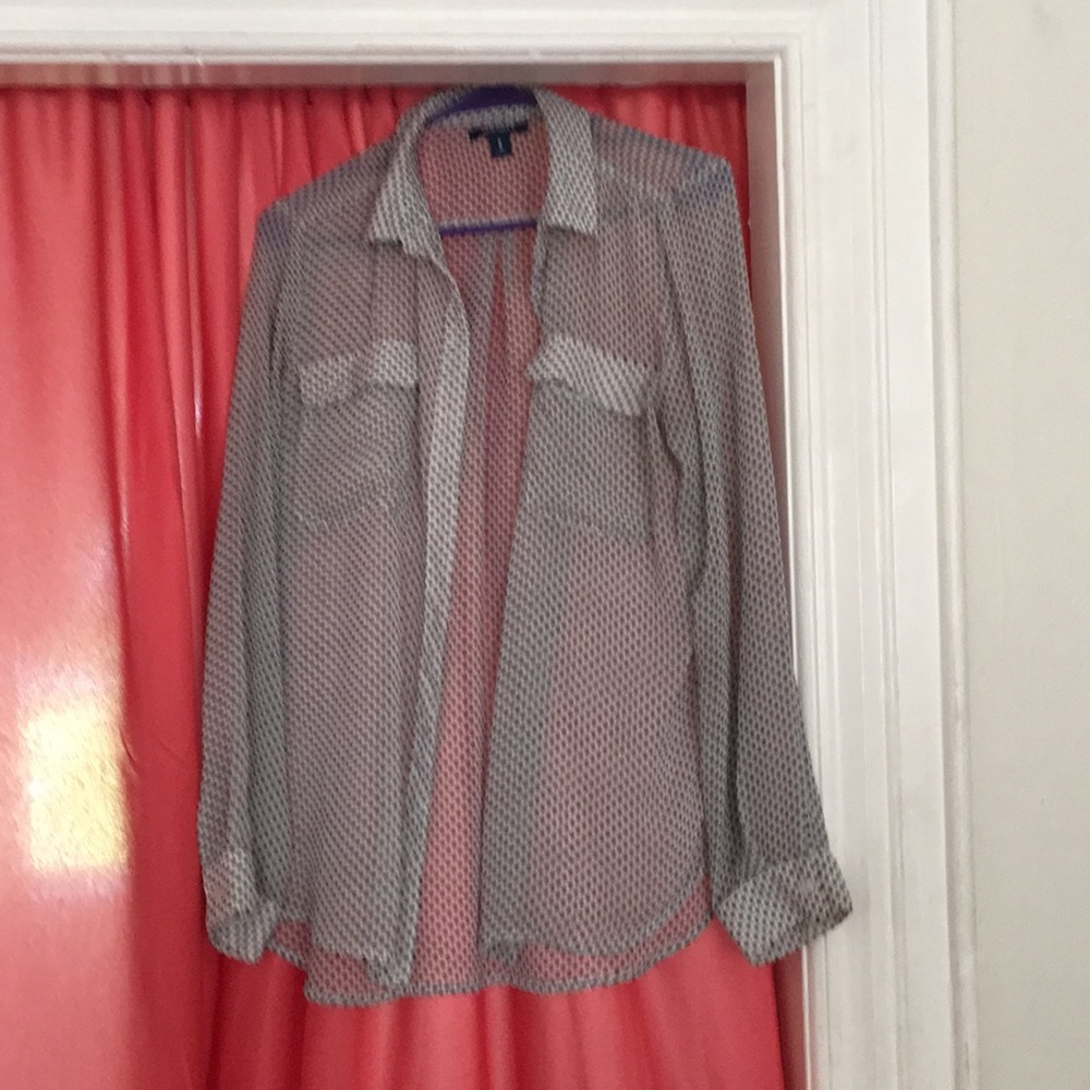 Size m  button down sheer shirt 👚